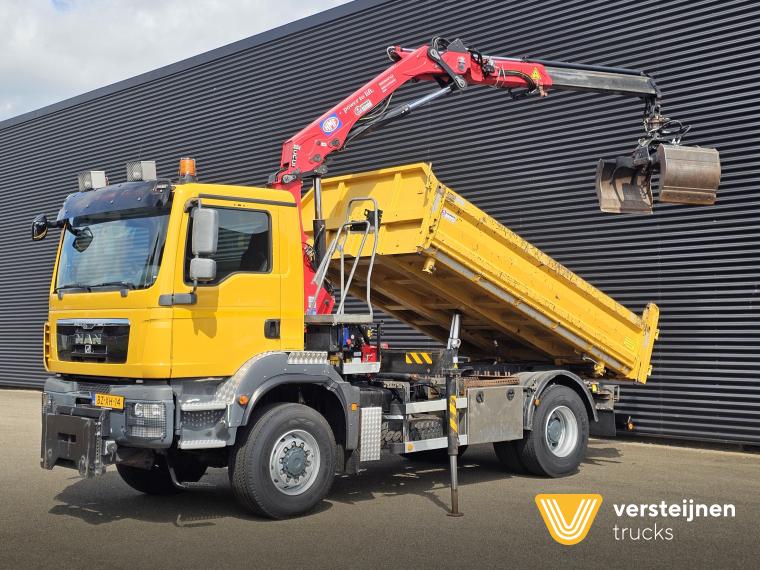 MAN TGM 18.250 4x4 BB / CRANE + 3 SIDE TIPPER