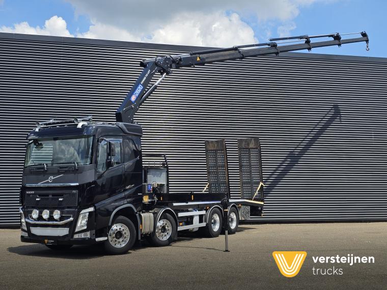Volvo FH540 8X4 / HMF 28TM KRAN / CRANE / OPRIJ- MACHINETRANSPORT