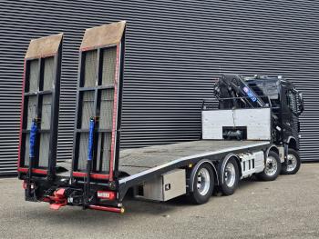 FH540 8X4 / HMF 28TM KRAN / CRANE / OPRIJ- MACHINETRANSPORT